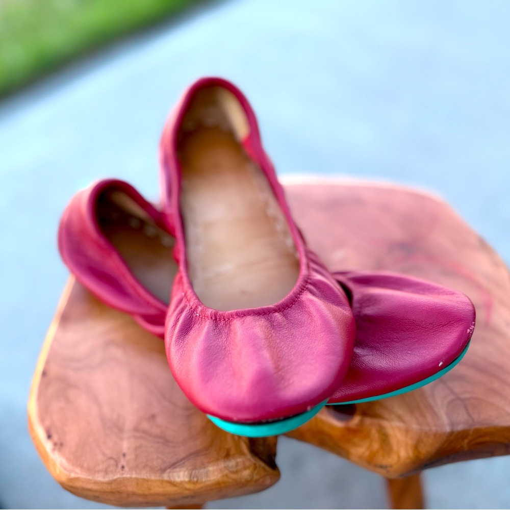 TIEKS by Gavrieli Women's Shoes Size 10 Cardinal Red Leather Ballet Flats